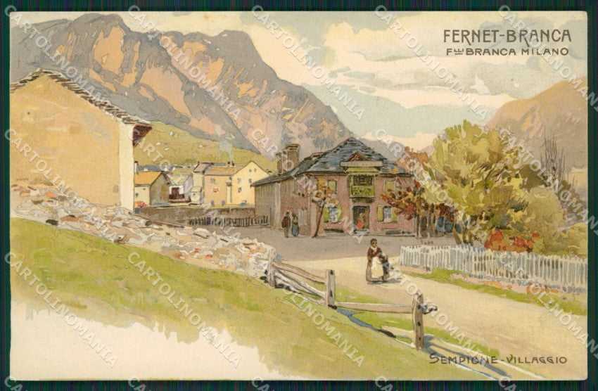 Verbania Villaggio Sempione Fernet Branca Advertising postcard cartolina KS7054 – fronte