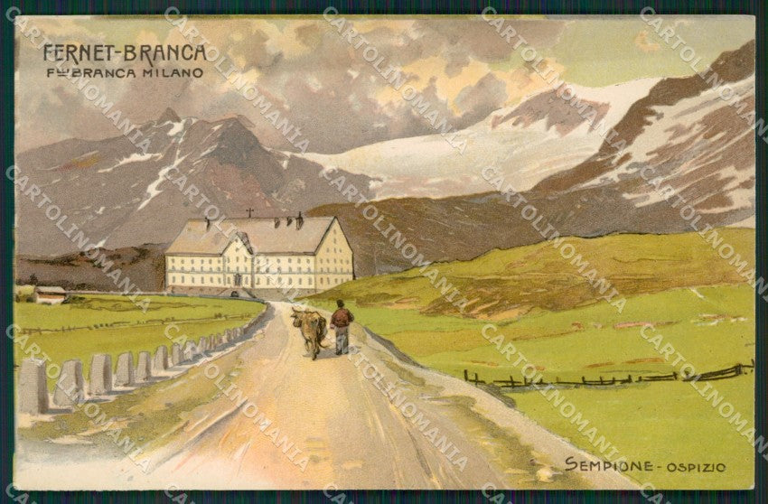 Verbania Ospizio Sempione Fernet Branca Advertising Art Nouveau cartolina KS7057 – fronte