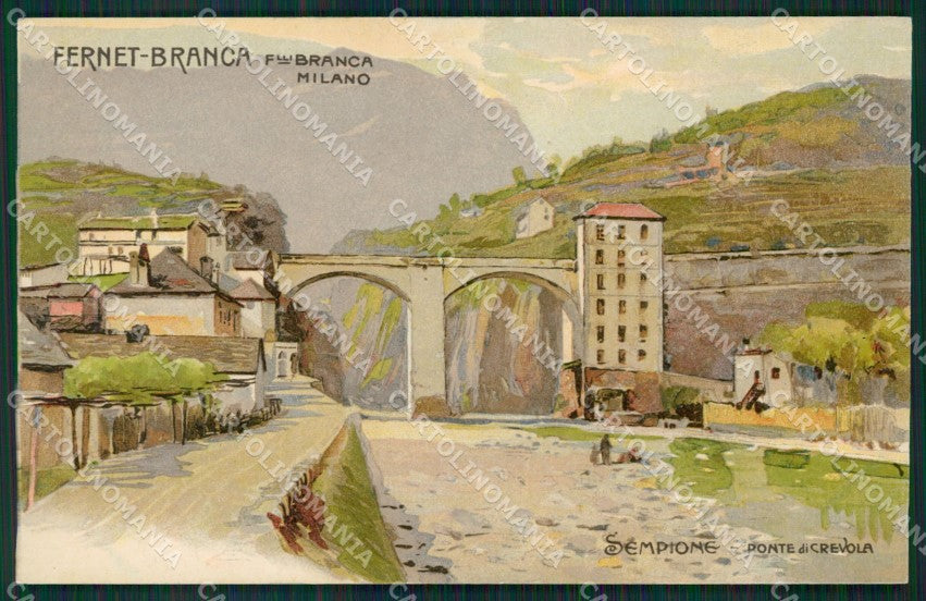 Verbania Ponte di Crevola Sempione Fernet Branca postcard cartolina KS7058 – fronte