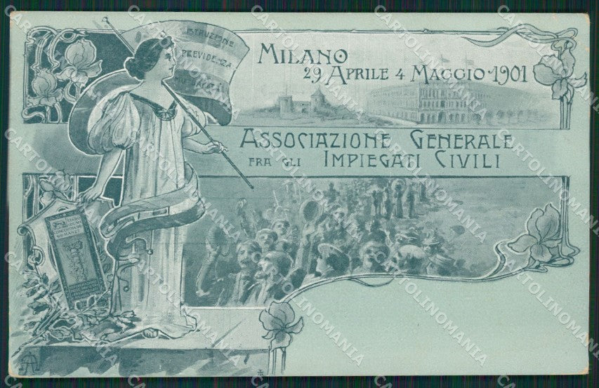 Milano Nebbia ? Associazione Impiegati Civili Commemorativa cartolina KS7164 – fronte