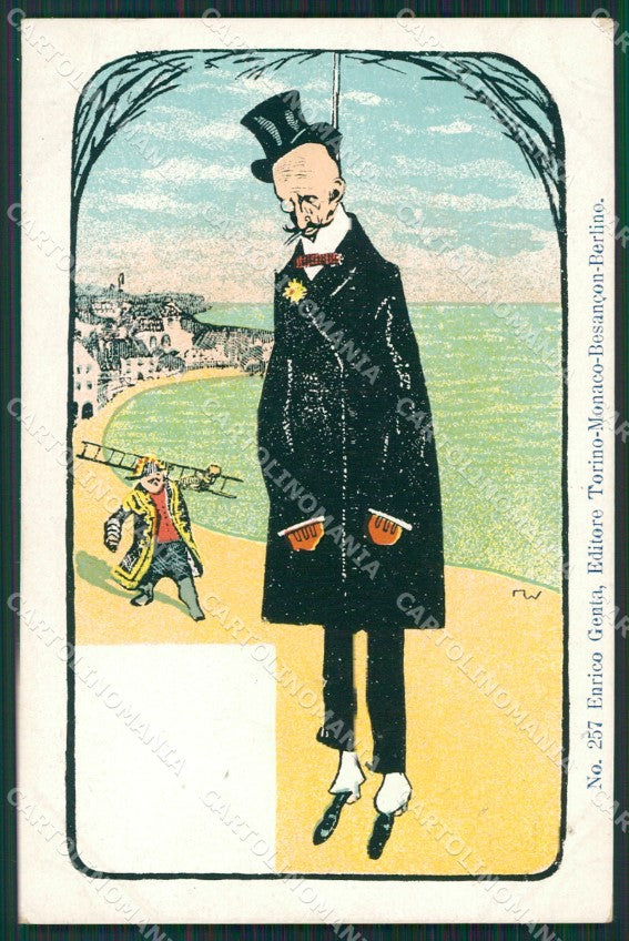Artist MW D'Annunzio ? Genta Art Nouveau Man postcard cartolina KS7200 – fronte