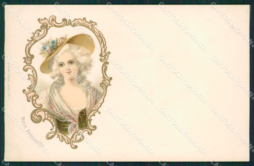 Artist Marie Antoinette Art Nouveau Relief postcard cartolina KS7210 – fronte