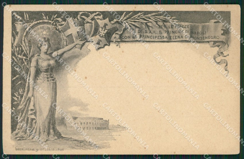 Nozze Principe Napoli Montenegro Royalty Commemorativa PIEGA cartolina KS7215 – fronte