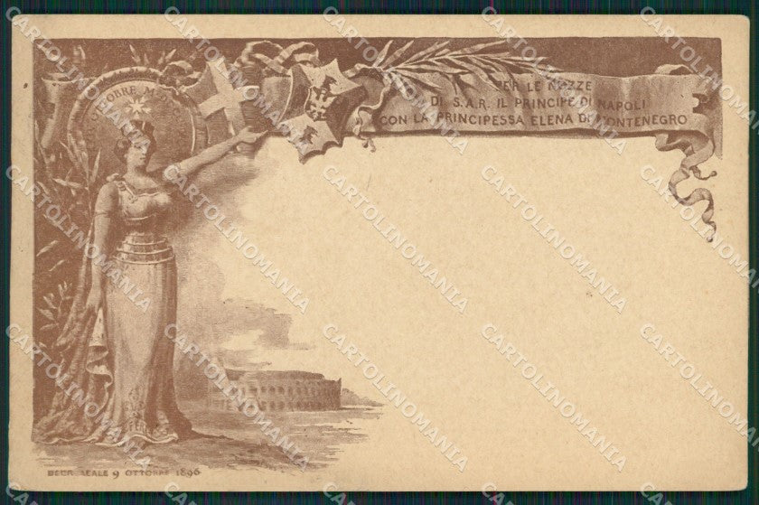 Nozze Principe Napoli Montenegro Royalty Commemorativa postcard cartolina KS7216 – fronte