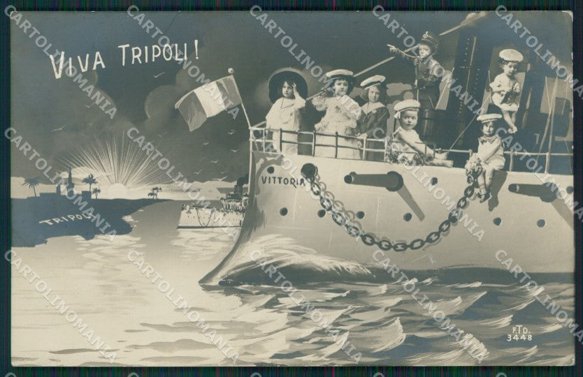 Tripoli Turkey Italy War Real Photo Marina Militare postcard cartolina KS7234 – fronte