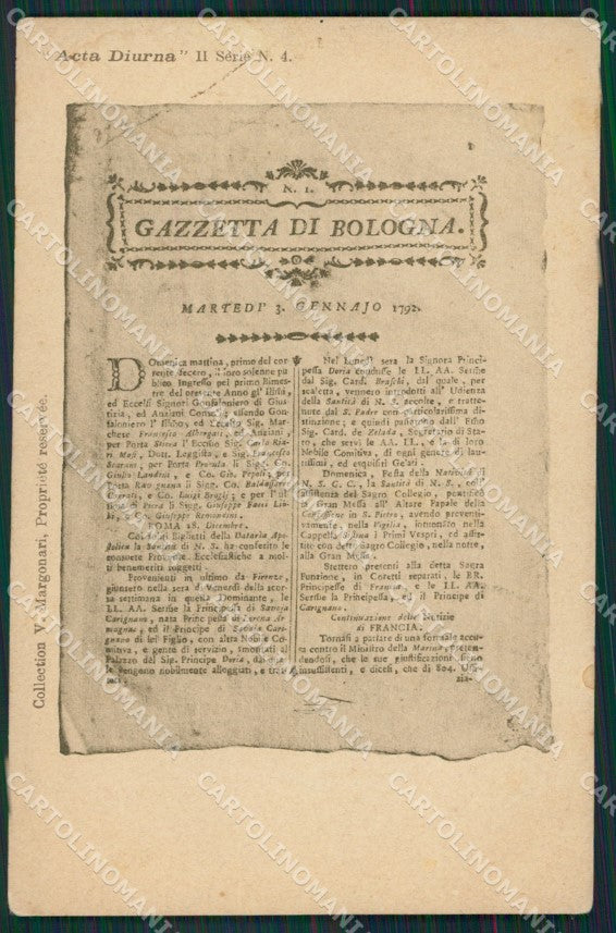 Bologna Giornale Gazzetta di Rivista Acta Diurna postcard cartolina KS7239 – fronte