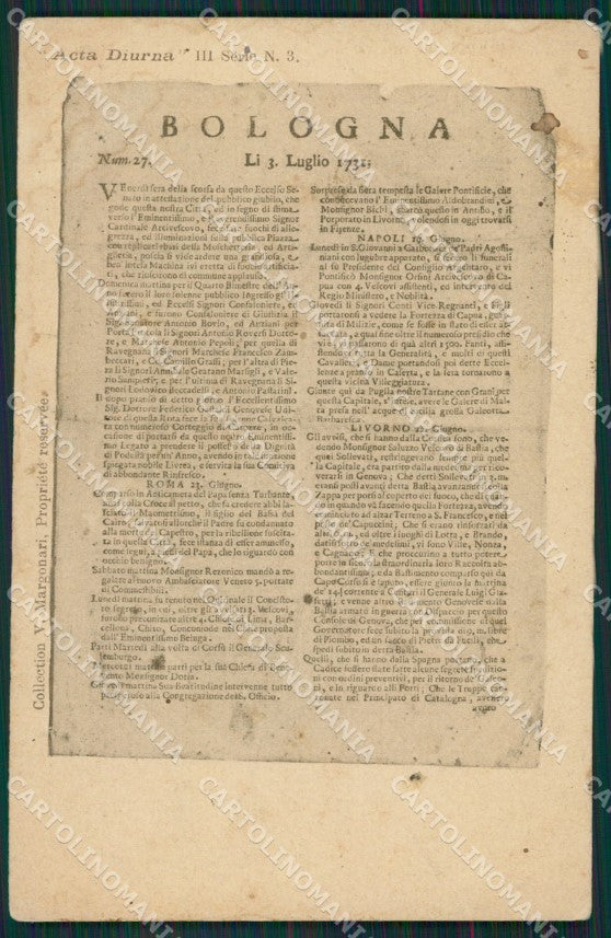 Bologna Giornale Rivista Acta Diurna postcard cartolina KS7240 – fronte