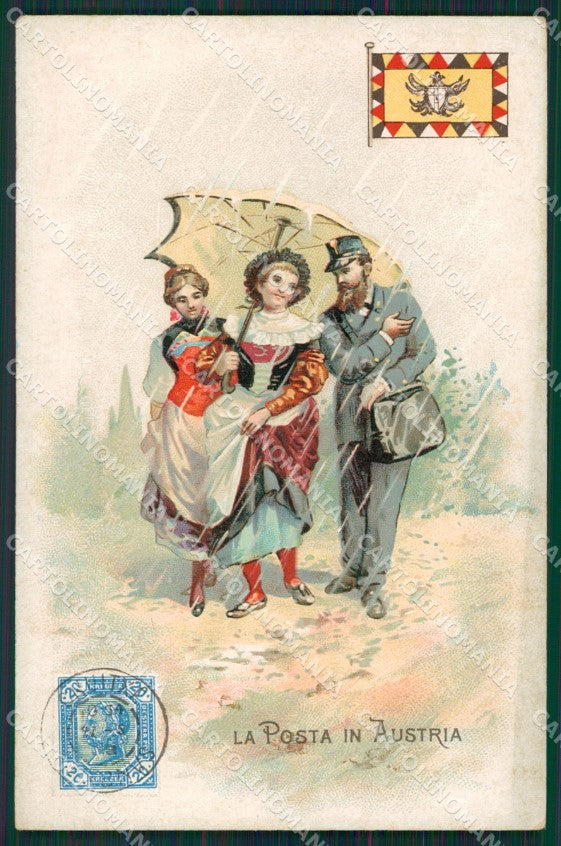 Austria Osterreich Flag postcard cartolina KS7243 – fronte