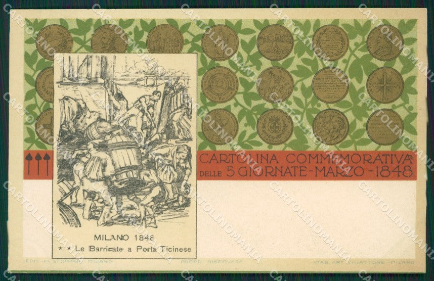 Milano Cinque Giornate Art Nouveau Chiattone postcard cartolina KS7265 – fronte