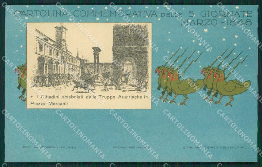 Milano Cinque Giornate Art Nouveau Chiattone postcard cartolina KS7267 – fronte