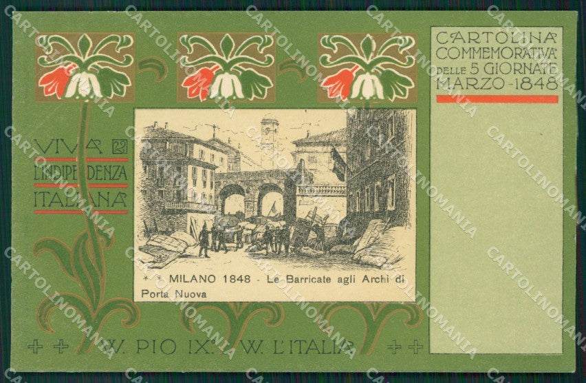 Milano Cinque Giornate Art Nouveau Chiattone postcard cartolina KS7268 – fronte