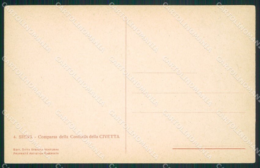 Lavagnini Siena Palio Contrada Civetta postcard cartolina KS7276 – retro