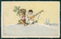 Artist Busi Art Deco Pierrot Degami serie 117 Mandolin ABRADED cartolina KS7298 – fronte
