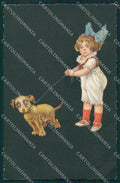 Colombo Little Girl Dog serie 1642  postcard cartolina KS7349 – fronte