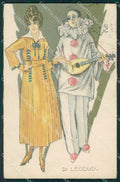 Di Leodud Pierrot Glamour Lady serie 117 postcard cartolina KS7353 – fronte