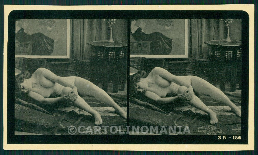 Artist Nude French Lady Litho Stereoview 17X9,5 cm SN-156 KS7440 – fronte