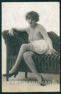 French PC Paris Risque Lady Stocking Real Photo postcard KS7542 – fronte
