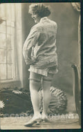 French PC Paris Risque Lady Stocking Real Photo postcard KS7543 – fronte