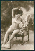 Risque Nude Lady ABRADED Real Photo postcard KS7578 – fronte