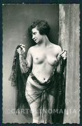 Risque Nude Lady WHITE BACK Real Photo postcard KS7605 – fronte