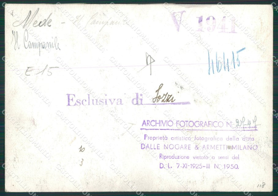 Pavia Mede Campanile Bozza FG foto cartolina KS7726 – retro