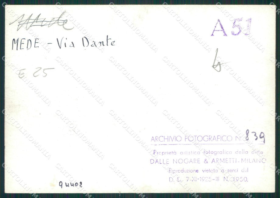 Pavia Mede Via Dante Bozza FG foto cartolina KS7729 – retro