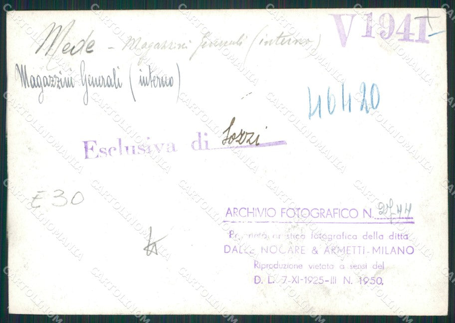 Pavia Mede Magazzini Generali Bozza FG foto cartolina KS7741 – retro
