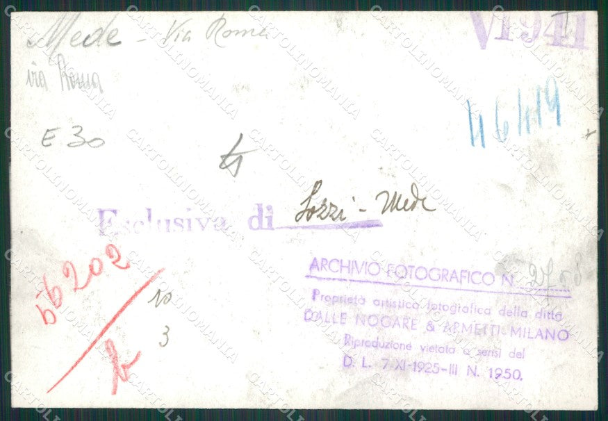 Pavia Mede Via Roma Bozza FG foto cartolina KS7745 – retro
