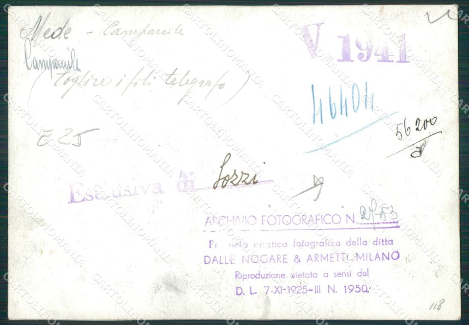 Pavia Mede Campanile Bozza FG foto cartolina KS7750 – retro