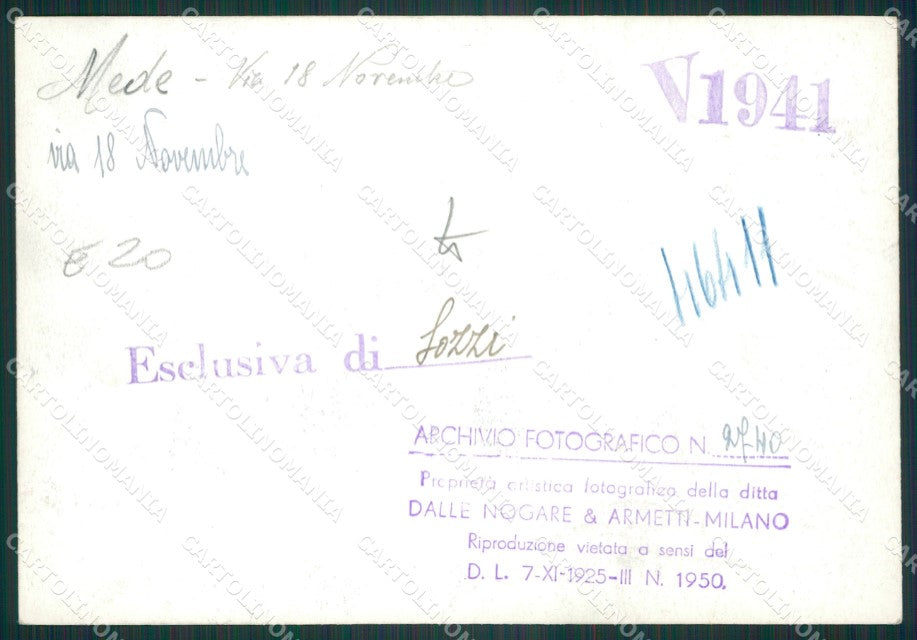Pavia Mede Via XVIII Novembre Bozza FG foto cartolina KS7751 – retro