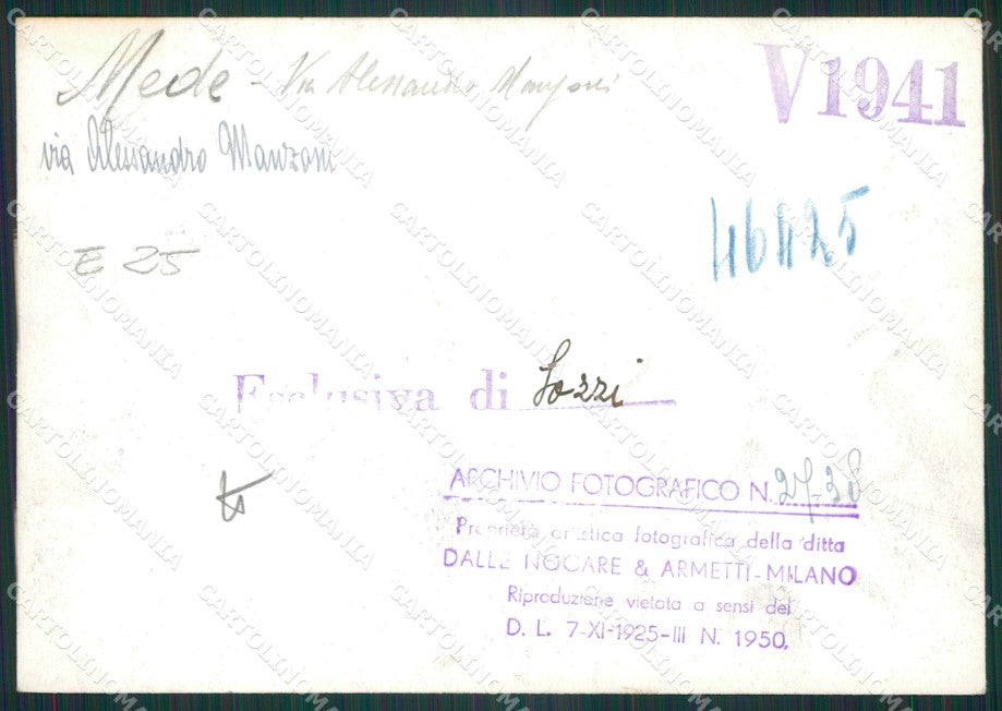 Pavia Mede Via Manzoni Bozza FG foto cartolina KS7754 – retro