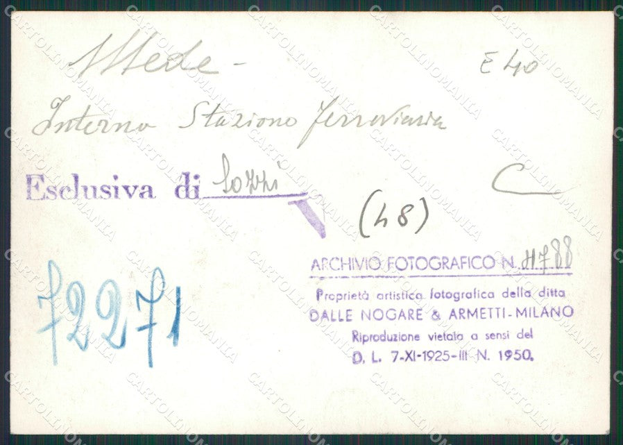 Pavia Mede Interno Stazione Bozza FG foto cartolina KS7755 – retro
