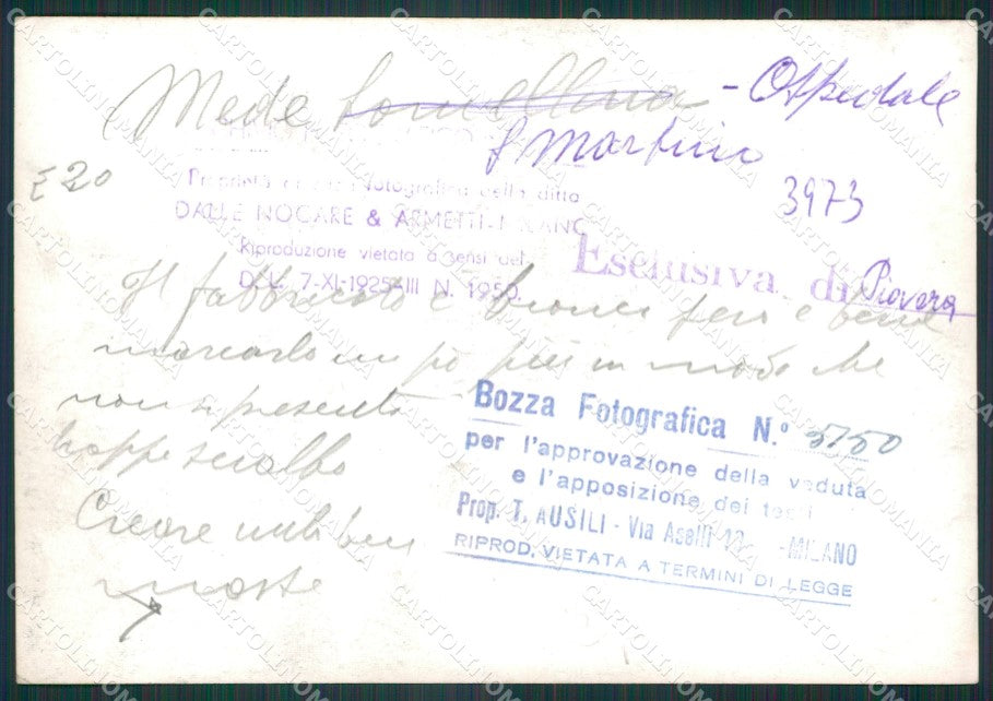 Pavia Mede Ospedale San Martino Bozza FG foto cartolina KS7763 – retro