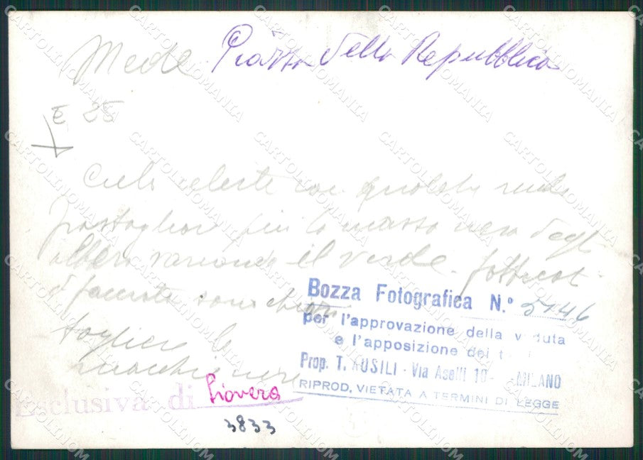 Pavia Mede Piazza della Repubblica Bozza FG foto cartolina KS7769 – retro
