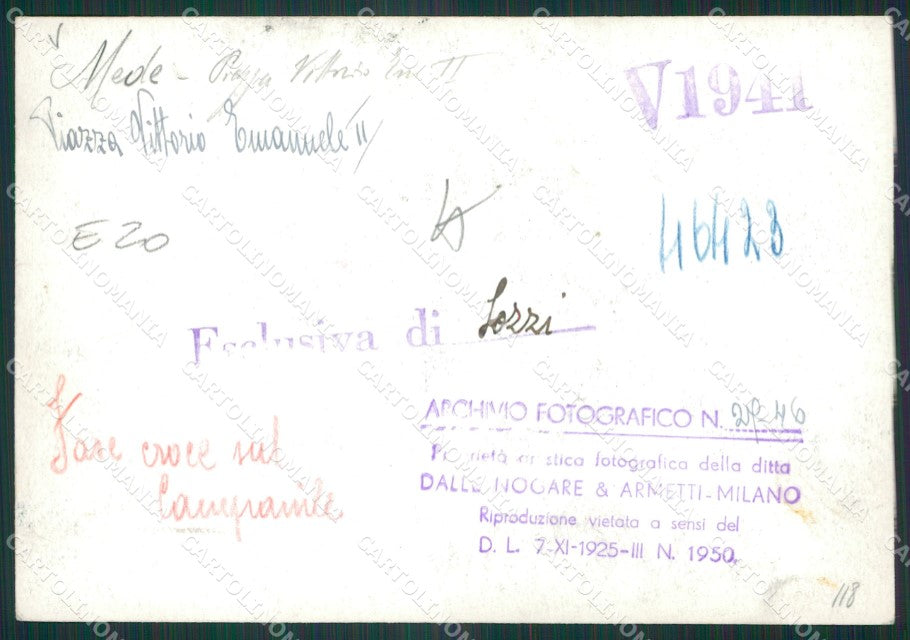 Pavia Mede Piazza Vittorio Emanuele II Bozza FG foto cartolina KS7776 – retro