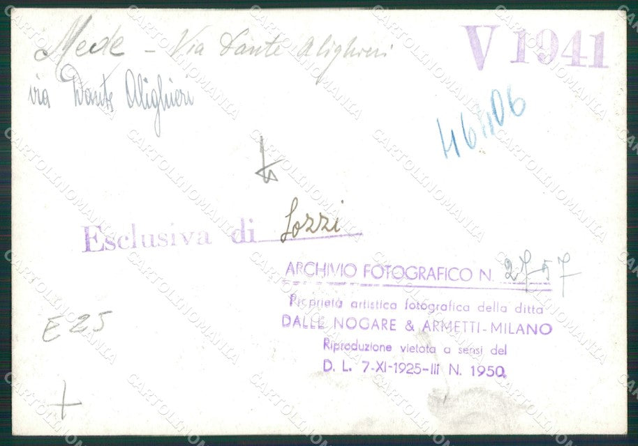 Pavia Mede Via Dante Alighieri Bozza FG foto cartolina KS7779 – retro