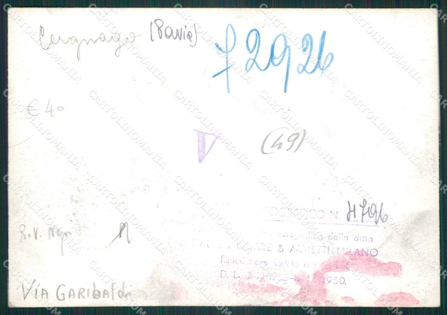 Pavia Cergnago Via Garibaldi Bozza FG foto cartolina KS7787 – retro