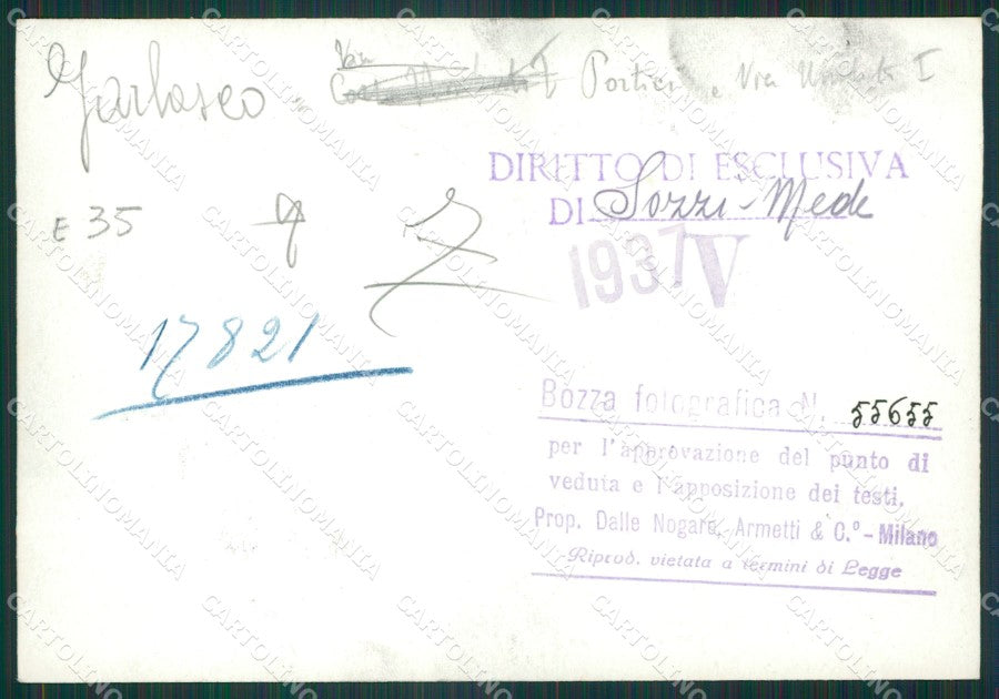 Pavia Garlasco Via Umberto I Portici Bozza FG foto cartolina KS7793 – retro