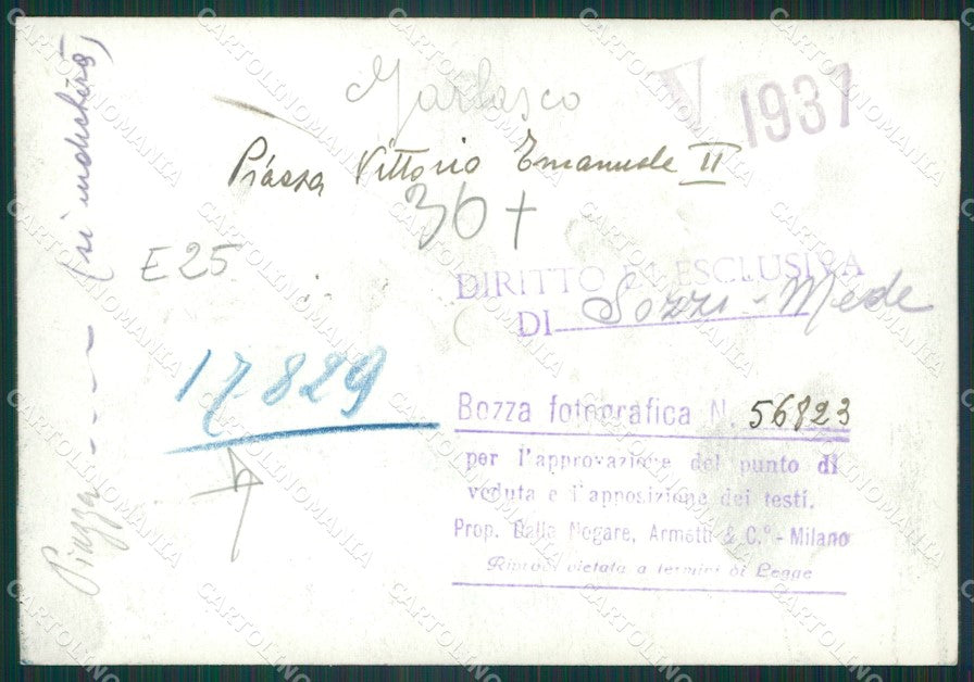 Pavia Garlasco Piazza Vittorio Emanuele Municipio Bozza FG foto cartolina KS7796 – retro