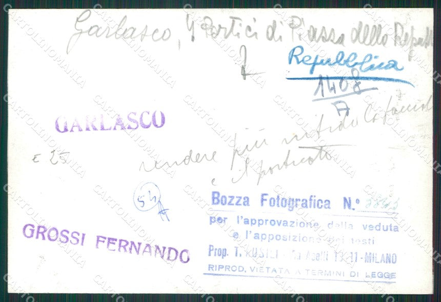 Pavia Garlasco Piazza della Repubblica Bozza FG foto cartolina KS7804 – retro