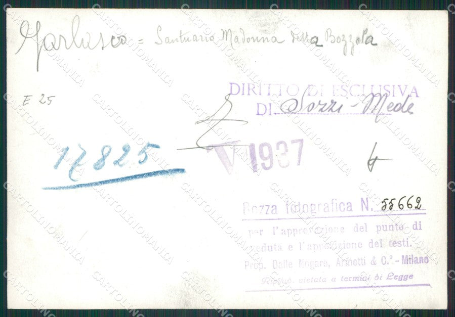 Pavia Garlasco Santuario della Bozzola Bozza FG foto cartolina KS7805 – retro