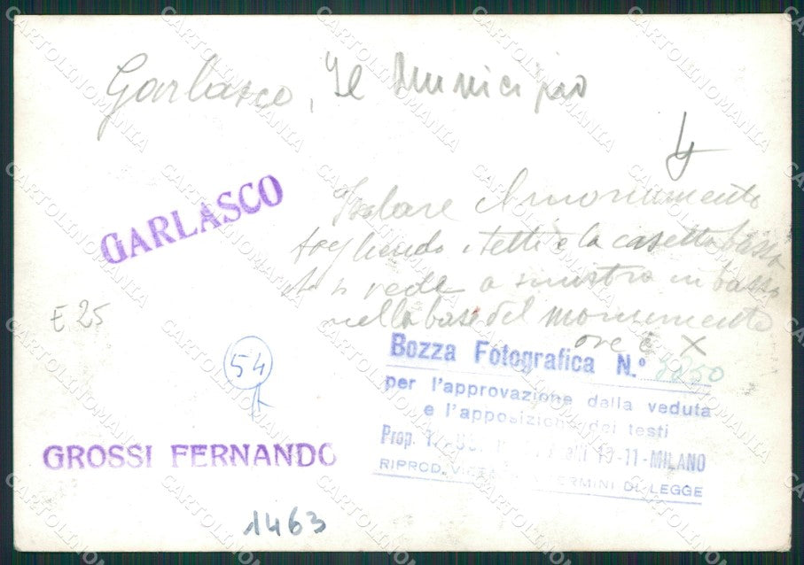 Pavia Garlasco Municipio Bozza FG foto cartolina KS7814 – retro