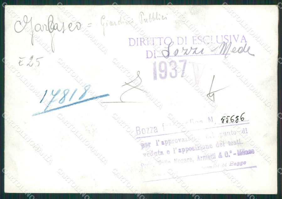 Pavia Garlasco Giardini Pubblici Bozza FG foto cartolina KS7815 – retro