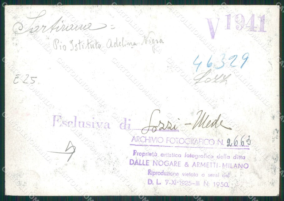Pavia Sartirana Istituto Adelina Nigra Bozza FG foto cartolina KS7820 – retro