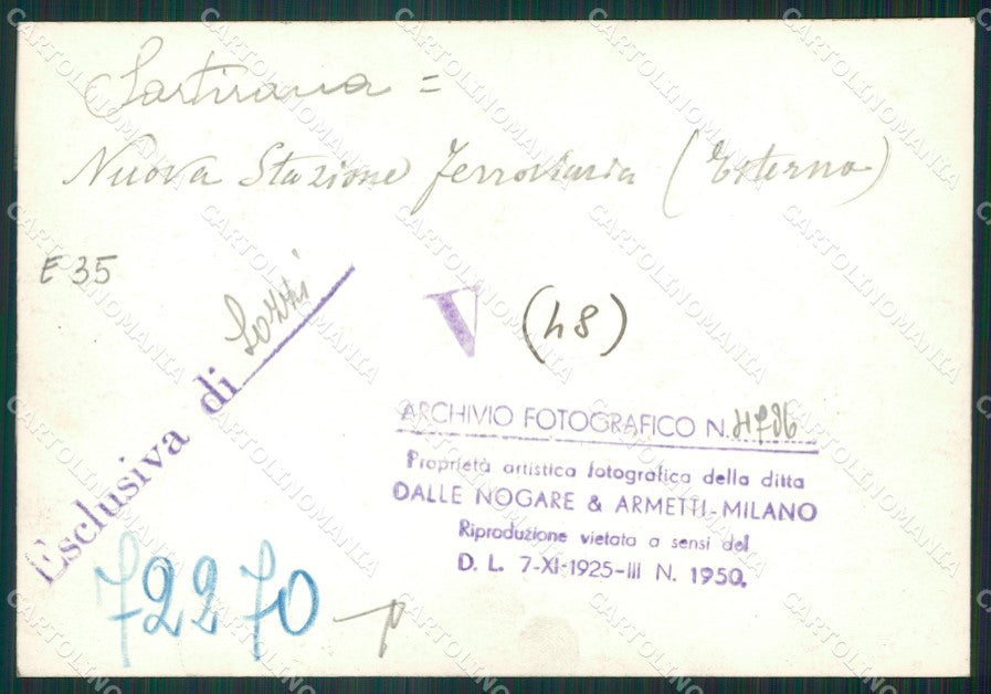 Pavia Sartirana Stazione Bozza FG foto cartolina KS7824 – retro