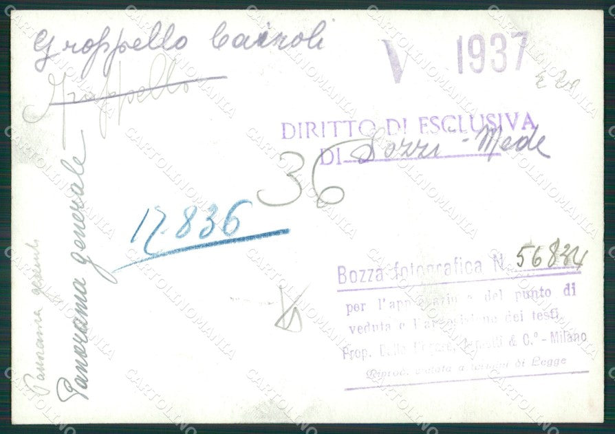 Pavia Groppello Cairoli Panorama Bozza FG foto cartolina KS7829 – retro