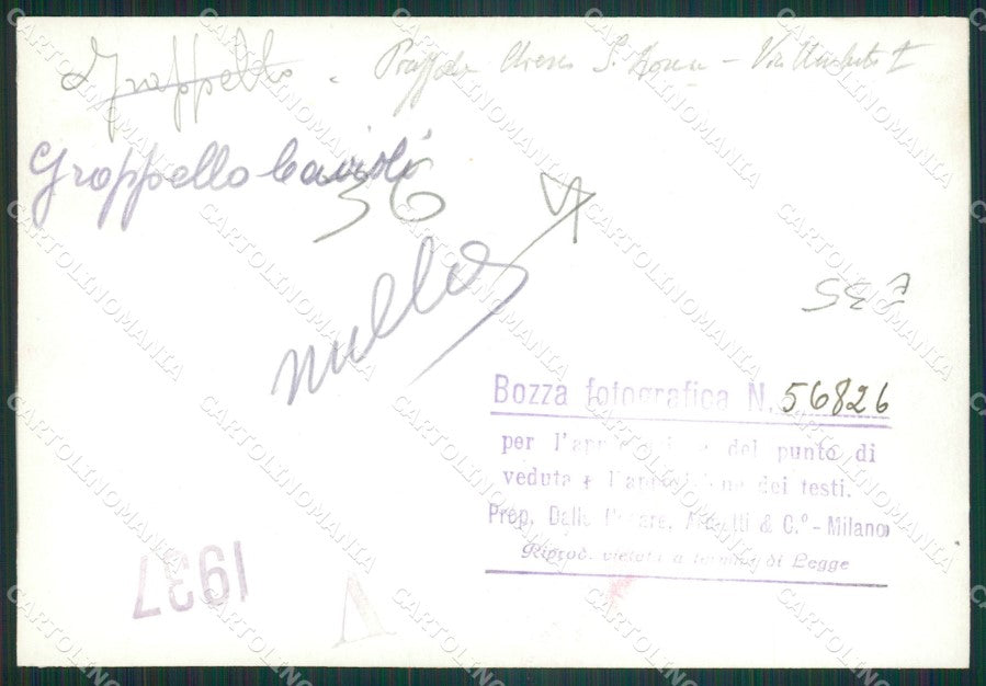 Pavia Groppello Cairoli Via Umberto I Bozza FG foto cartolina KS7831 – retro