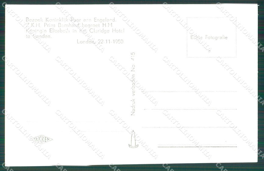 Royalty Netherlands Van Lippe George VI Elizabeth II RPPC postcard KS9586 – retro