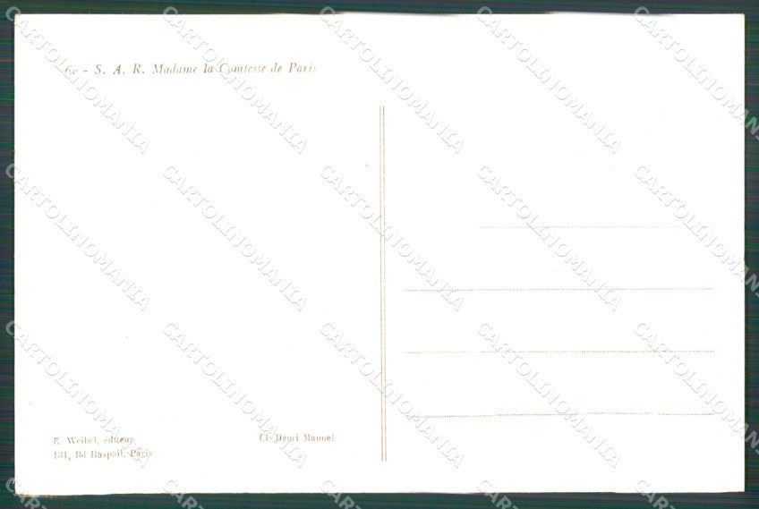 Royalty France Orleans Isabelle Bragance cartolina postcard KS9657 – retro