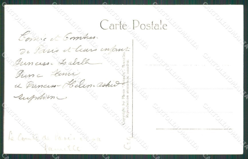 Royalty France Prince Henri Orleans Isabelle Bragance RPPC postcard KS9661 – retro